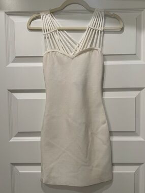 Marciano ivory caged strappy bandage mini dress S
